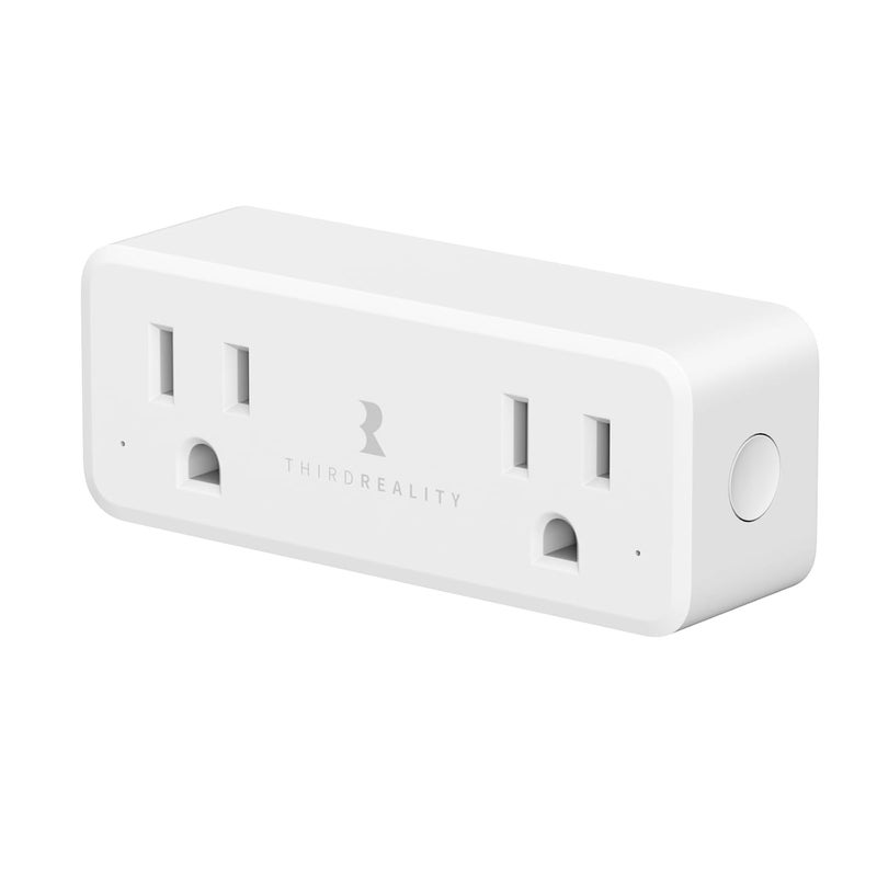 THIRDREALITY Smart Dual Plug, Zigbee 2-in-1 Smart Outlet with Independent Control and Power Monitoring, Zigbee Repeater, Compatible with Home Assistant(ZHA/Z2M), SmartThings, Homey - Image 1